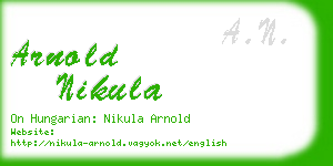 arnold nikula business card
